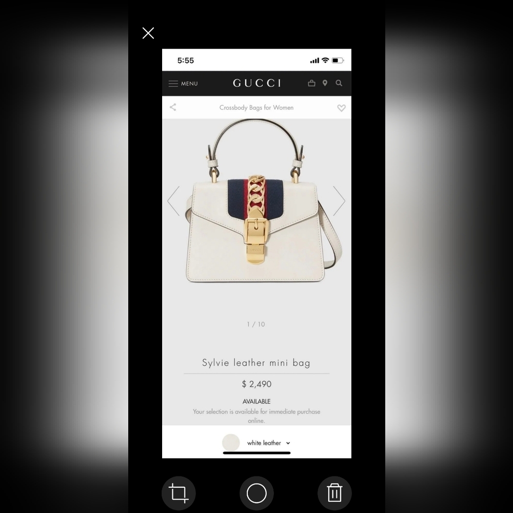Gucci White Mini Bag with Gold and Red-Blue Accents - Picture 6 of 9